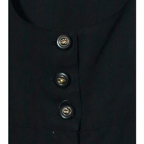 Ciao 1990’s Vintage Rare Plunging Necklines Blach 3 Button Halter Dress Medium - Picture 4 of 7